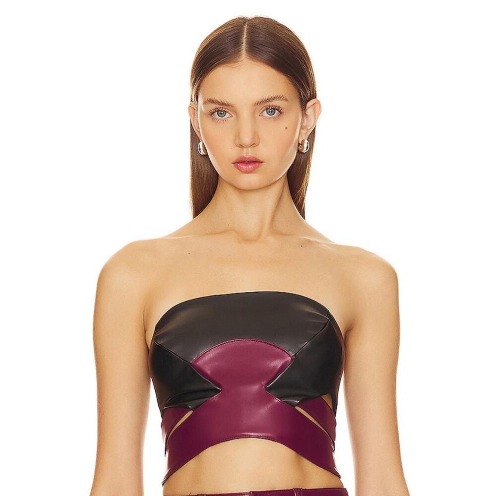 AFRM Inessa Top in Noir Fig Small